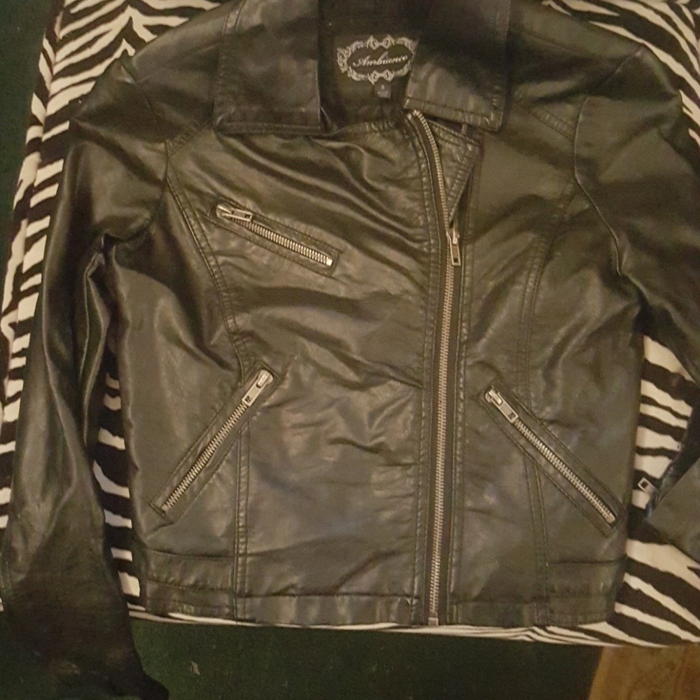 Black leather jacket